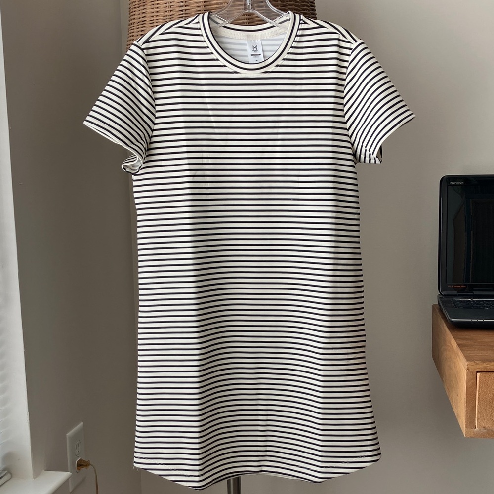 Chic Striped Black and Cream Dress